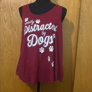 🎉SALE🎉 $5 or 3 for $10🎉Wound Up Red and White Dog Lover's Tank Top Clothing
